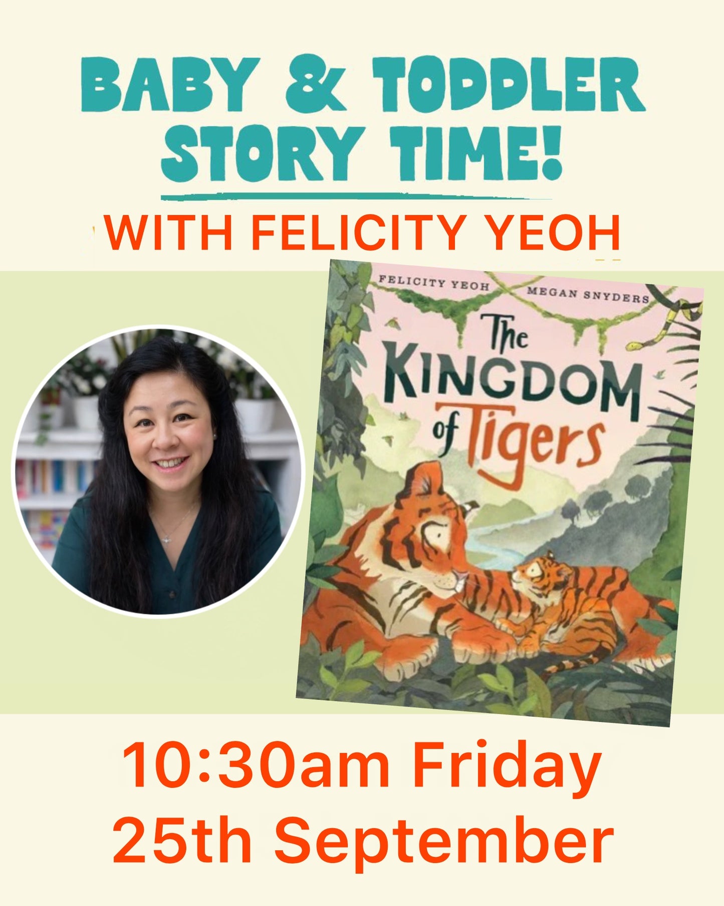 Baby & toddler story time with FELICITY YEOH - 10:30am 25/09/26